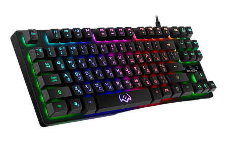 Gaming Keyboard SVEN KB-G7400, TKL, Fn keys, Backlight, WinLock, 1.8m, USB, EN/RU, Black Gaming Keyboard SVEN KB-G7400, TKL, Fn keys, Backlight, WinLock, 1.8m, USB, EN/RU, Black