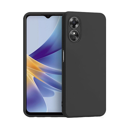 Helmet Case Liquid Silicone Oppo A17, Black Helmet Case Liquid Silicone Oppo A17, Black