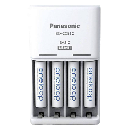 Panasonic "Basic" Charger 4-pos AA/AAA + 4AA 2000mAh, K-KJ51MCD40E Panasonic "Basic" Charger 4-pos AA/AAA + 4AA 2000mAh, K-KJ51MCD40E