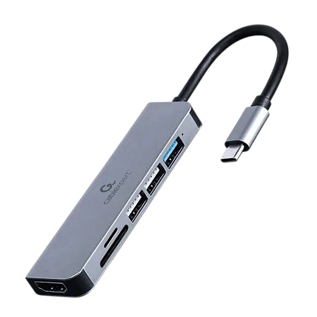 USB-концентратор Gembird A-CM-COMBO6-02, Серый USB-концентратор Gembird A-CM-COMBO6-02, Серый