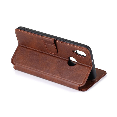 Helmet Case TPU Leather Nylon Samsung A10S, Brown/Red Helmet Case TPU Leather Nylon Samsung A10S, Brown/Red