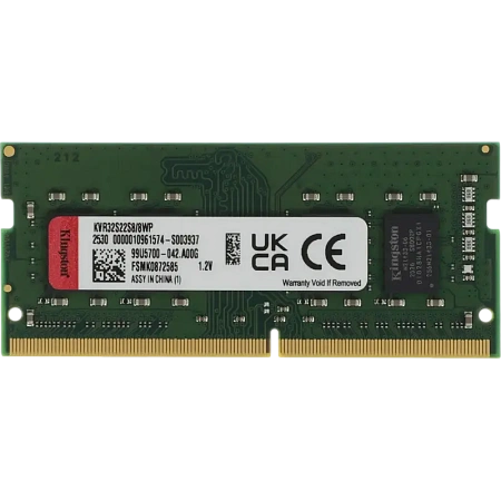 Оперативная память Kingston ValueRAM, DDR4 SDRAM, 3200 МГц, 8 ГБ, KVR32S22S8/8WP Оперативная память Kingston ValueRAM, DDR4 SDRAM, 3200 МГц, 8 ГБ, KVR32S22S8/8WP