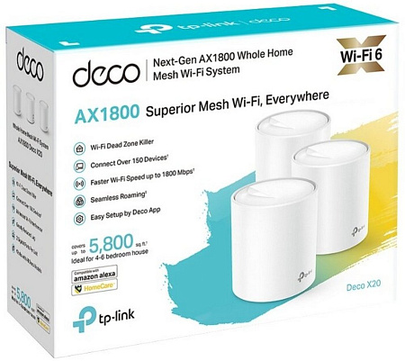 Домашняя Mesh Wi-Fi система TP-LINK Deco X20 (3-pack), Белый