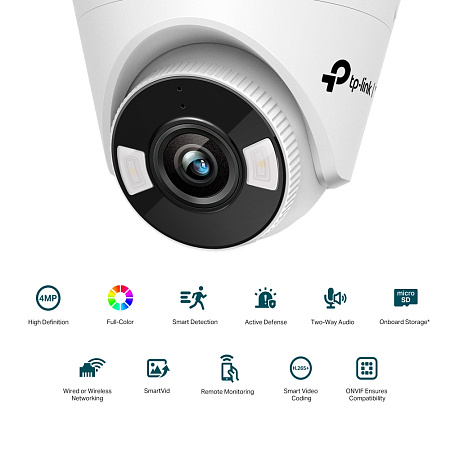 TP-Link Turret Network Camera "VIGI C440-W", 4mm, 4MP, Wi-Fi, Full-Color