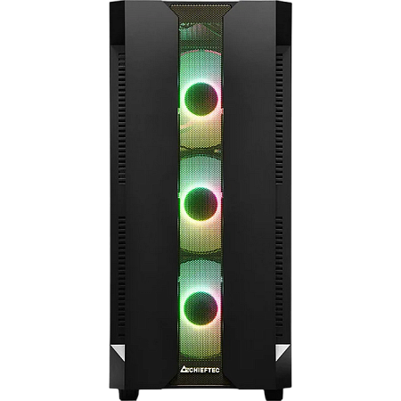 Case ATX Chieftec HUNTER, w/o PSU, 0.5mm, 4x120mm ARGB fans, ARGB Hub, Front Mesh, Tempered Glass, 2