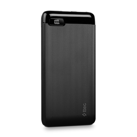ttec Powerbank 20.000 mAh 20W PowerSlim LCD PD USB-C Input/Output, Black ttec Powerbank 20.000 mAh 20W PowerSlim LCD PD USB-C Input/Output, Black