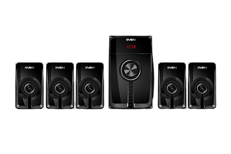 Audio System 5.1 SVEN "HT-202" 100w / 20w+5*16w, BLUETOOTH, USB, SD, FM, Display, RC, Black Audio System 5.1 SVEN "HT-202" 100w / 20w+5*16w, BLUETOOTH, USB, SD, FM, Display, RC, Black