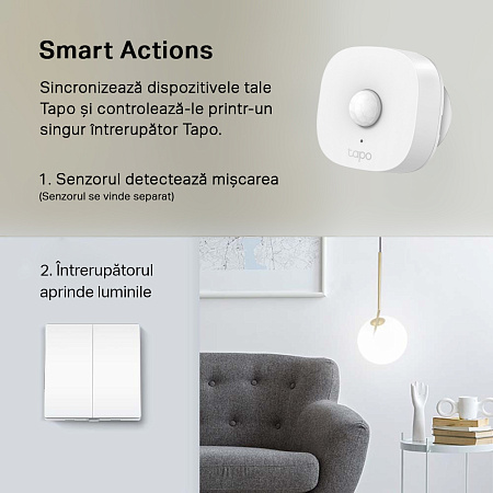 TP-Link Wireless Smart Light Switch "Tapo S220", White, 2-Gang