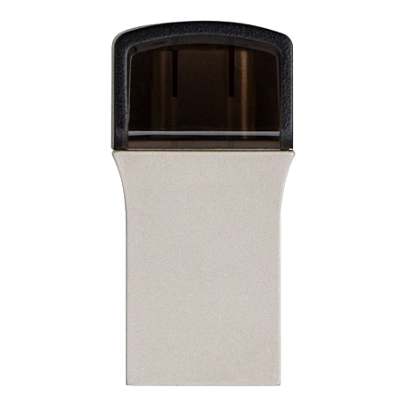   32GB USB3.1/Type-C Flash Drive  Transcend "JetFlash 890", Silver, Metal Case, OTG (R/W:90/25MB/s)