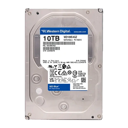 Жесткий диск Western Digital WD Blue, 3.5", 10 ТБ <WD100EAGZ> Жесткий диск Western Digital WD Blue, 3.5", 10 ТБ <WD100EAGZ>