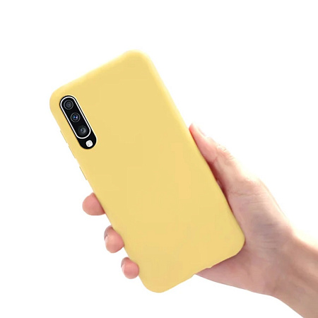 Helmet Case Liquid Silicone Samsung A30S, Yellow