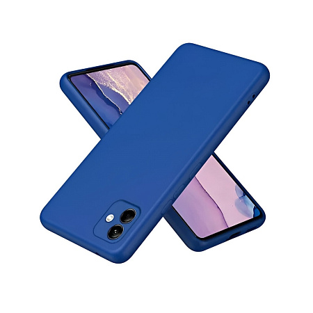 Helmet Case Liquid Silicone Samsung A04E, Blue Helmet Case Liquid Silicone Samsung A04E, Blue