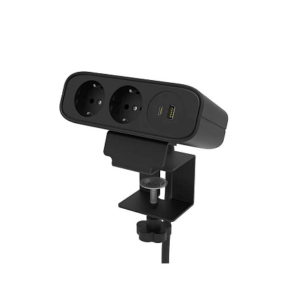 Omni Power Socket, EU Plug, 2 Socket, 1 USB, 1 Type-C, Black Omni Power Socket, EU Plug, 2 Socket, 1 USB, 1 Type-C, Black
