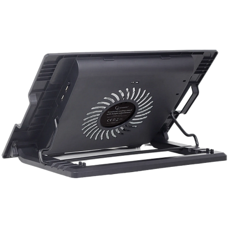 Notebook Cooling Pad Gembird NBS-1F17T-01, up to 17'', 1x150 mm fan, Adjustable angle, LED light Notebook Cooling Pad Gembird NBS-1F17T-01, up to 17'', 1x150 mm fan, Adjustable angle, LED light