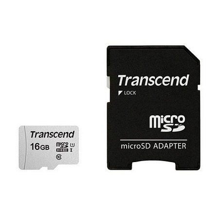 ..16GB MicroSD (Class 10) UHS-I (U1),+SD adapter Transcend "TS16GUSD300S-A" (R/W:95/45MB/s) ..16GB MicroSD (Class 10) UHS-I (U1),+SD adapter Transcend "TS16GUSD300S-A" (R/W:95/45MB/s)