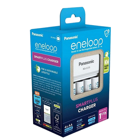 Panasonic "Smart-Quick" Charger 4-pos AA/AAA + 4AA 2000mAh, K-KJ55MCD40E Panasonic "Smart-Quick" Charger 4-pos AA/AAA + 4AA 2000mAh, K-KJ55MCD40E