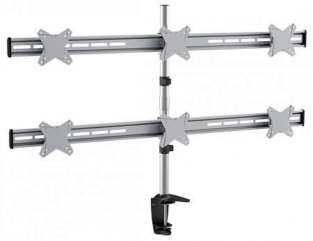 Table/desk stand for 6 monitors Reflecta PLANO Desk 23-1010S, 13"-23 ", 75x75, 100x100, 8kg/bracket. Table/desk stand for 6 monitors Reflecta PLANO Desk 23-1010S, 13"-23 ", 75x75, 100x100, 8kg/bracket.
