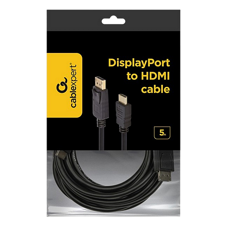 Cable DP to HDMI 5.0m Cablexpert, CC-DP-HDMI-5M Cable DP to HDMI 5.0m Cablexpert, CC-DP-HDMI-5M