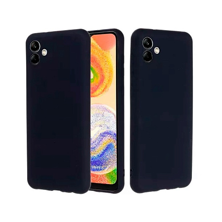 Helmet Case Liquid Silicone Samsung A04E, Black Helmet Case Liquid Silicone Samsung A04E, Black