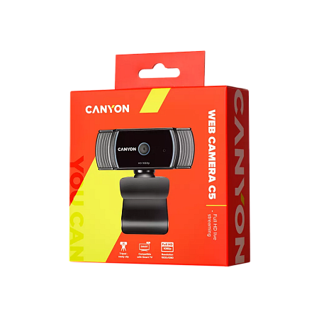 Веб-камера Canyon C5, Full-HD 1080P, Чёрный
