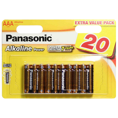 Panasonic "ALKALINE Power" AAA, Blister*20, Alkaline, LR03REB/20BW Panasonic "ALKALINE Power" AAA, Blister*20, Alkaline, LR03REB/20BW