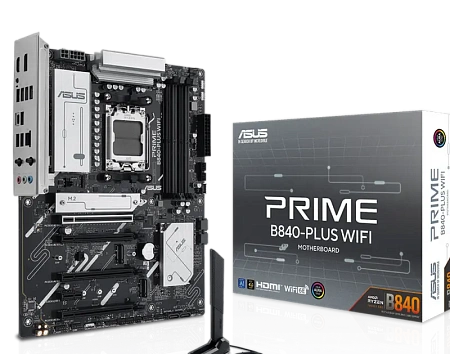 Материнская плата ASUS PRIME B840-PLUS WIFI, AM5, AMD B840, ATX Материнская плата ASUS PRIME B840-PLUS WIFI, AM5, AMD B840, ATX