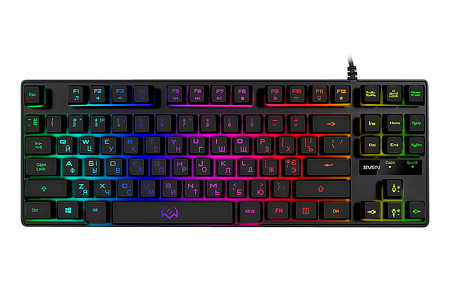 Gaming Keyboard SVEN KB-G7400, TKL, Fn keys, Backlight, WinLock, 1.8m, USB, EN/RU, Black Gaming Keyboard SVEN KB-G7400, TKL, Fn keys, Backlight, WinLock, 1.8m, USB, EN/RU, Black