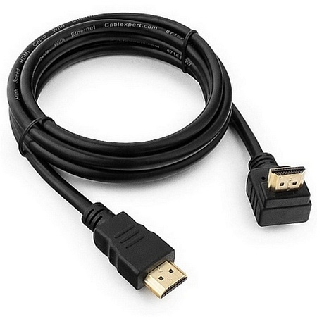 Cable HDMI to HDMI90°  1.8m  Cablexpert  male-male90°, V1.4, Black, CC-HDMI490-10, One jakc bent 90°