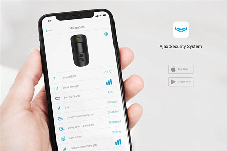Ajax Wireless Security Motion Detector with Photo "MotionCam", Black Ajax Wireless Security Motion Detector with Photo "MotionCam", Black