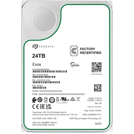 Жесткий диск Seagate Exos, 3.5", 24 TБ <ST24000NM000C-FR> Жесткий диск Seagate Exos, 3.5", 24 TБ <ST24000NM000C-FR>