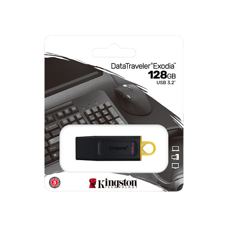 128GB  USB3.2 Flash Drive Kingston DataTraveler Exodia (DTX/128GB), Black, Plastic, Classic Cap