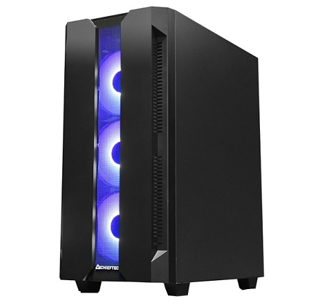 Case ATX Chieftec HUNTER, w/o PSU, 0.5mm, 4x120mm ARGB fans, ARGB Hub, Front Mesh, Tempered Glass, 2