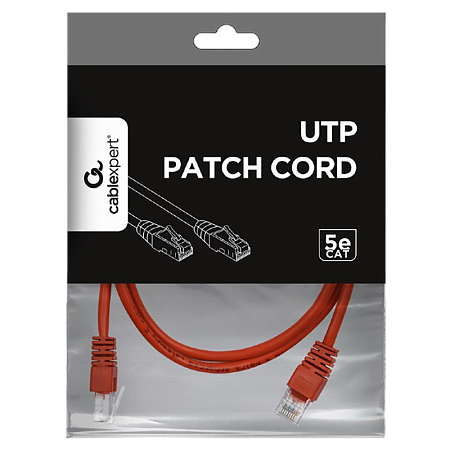 2m, Patch Cord Red, PP12-2M/R, Cat.5E, Cablexpert, molded strain relief 50u" plugs 2m, Patch Cord Red, PP12-2M/R, Cat.5E, Cablexpert, molded strain relief 50u" plugs