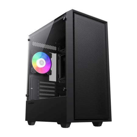 Case mATX GAMEMAX Storm, w/o PSU, 0.45mm, 1x120mm FRGB, Front Mesh, Tempered Glass, 1xUSB3.0, 2xUSB2