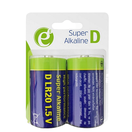 D size  Energenie  "EG-BA-LR20-01" 1.5V, Alkaline, Blister*2