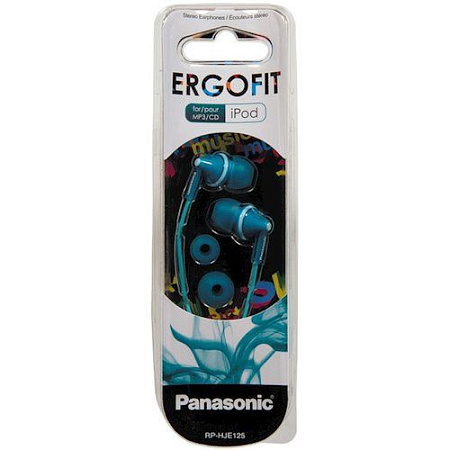  Earphones Panasonic RP-HJE125E-Z Turquoise, w/o Mic, 1 x mini-jack 3.5mm