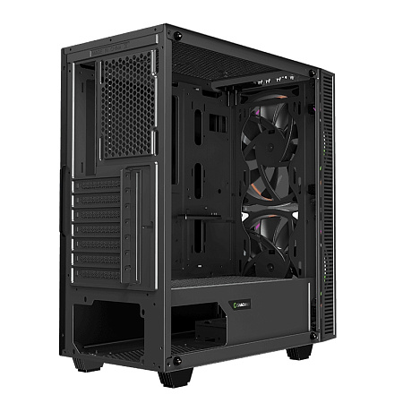 Case ATX GAMEMAX Black Hole, w/o PSU, 0.5mm, 2x200mm ARGB fans, ARGB+PWM Hub, Dual TG , DF, 1xUSB3.1
