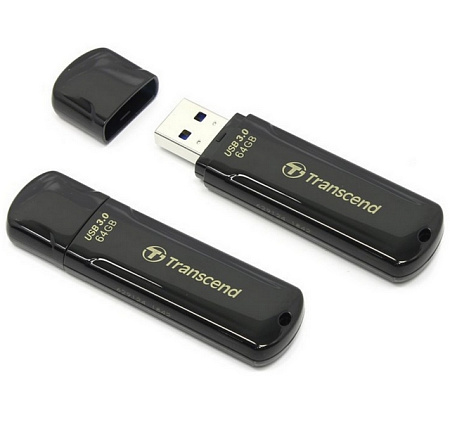 USB Flash накопитель Transcend JetFlash 700, 64Гб, Чёрный