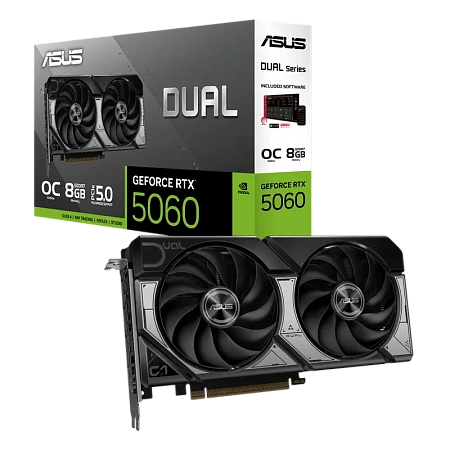 Видеокарта ASUS DUAL-RTX5060-O8G, 8GB GDDR7 128бит,процессоры ,оперативная память, ssd, M2, hdd, кейсы Видеокарта ASUS DUAL-RTX5060-O8G, 8GB GDDR7 128бит,процессоры ,оперативная память, ssd, M2, hdd, кейсы