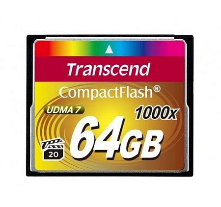 .64GB CompactFlash Card, Hi-Speed 1000X, Transcend "TS64GCF1000" (R/W: 160/120MB/s) .64GB CompactFlash Card, Hi-Speed 1000X, Transcend "TS64GCF1000" (R/W: 160/120MB/s)
