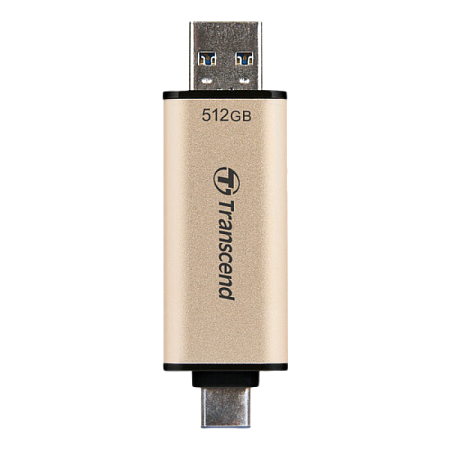  512GB USB3.1/Type-C Flash Drive  Transcend "JetFlash 930C", Gold, Classic Cap,OTG (R/W:420/400MB/s)