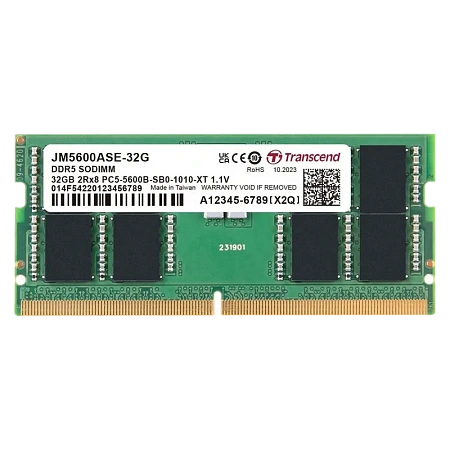 Оперативная память Transcend JetRam, DDR5 SDRAM, 5600 МГц, 48Гб, JM5600ASE-48G Оперативная память Transcend JetRam, DDR5 SDRAM, 5600 МГц, 48Гб, JM5600ASE-48G