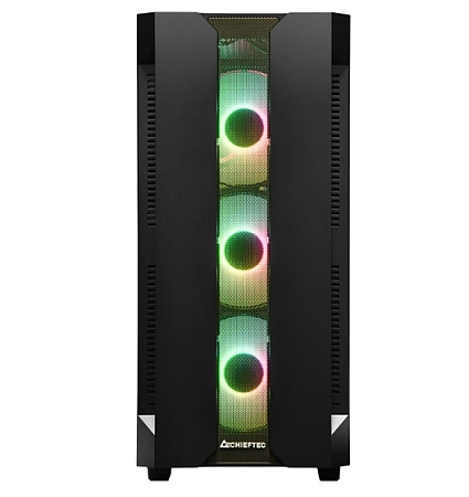 Case ATX Chieftec HUNTER, w/o PSU, 0.5mm, 4x120mm ARGB fans, ARGB Hub, Front Mesh, Tempered Glass, 2