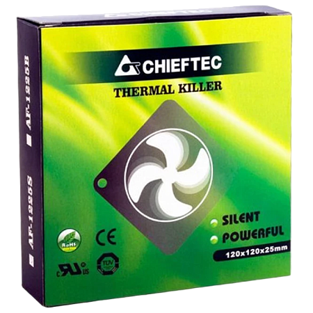 PC Case Fan Chieftec AF-1225S, 120x120x25 mm, 24-27 dB, 1350RPM, 55 CFM, 3pin/Molex PC Case Fan Chieftec AF-1225S, 120x120x25 mm, 24-27 dB, 1350RPM, 55 CFM, 3pin/Molex