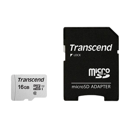 ..16GB MicroSD (Class 10) UHS-I (U1),+SD adapter Transcend "TS16GUSD300S-A" (R/W:95/45MB/s) ..16GB MicroSD (Class 10) UHS-I (U1),+SD adapter Transcend "TS16GUSD300S-A" (R/W:95/45MB/s)