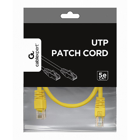 0.5m, Patch Cord Yellow, PP12-0.5M/Y, Cat.5E, Cablexpert, molded strain relief 50u" plugs 0.5m, Patch Cord Yellow, PP12-0.5M/Y, Cat.5E, Cablexpert, molded strain relief 50u" plugs
