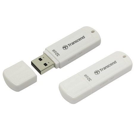  32GB USB2.0 Flash Drive Transcend "JetFlash  370", White, Classic Cap (R/W:18/8MB/s)