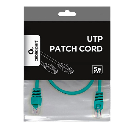  0.5m, Patch Cord  Green, PP12-0.5M/G, Cat.5E, Cablexpert, molded strain relief 50u" plugs