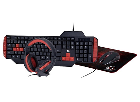 Gaming Keyboard & Mouse & Mouse Pad & Headset Gembird GGS-UMG4-02, US Layout, USB/3.5mm Gaming Keyboard & Mouse & Mouse Pad & Headset Gembird GGS-UMG4-02, US Layout, USB/3.5mm