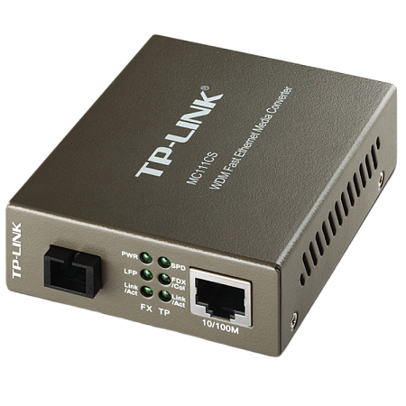 10/100M RJ45 to 100M, TP-Link single-mode SC fiber (WDM) Converter MC111CS, F-duplex, up to 20Km 10/100M RJ45 to 100M, TP-Link single-mode SC fiber (WDM) Converter MC111CS, F-duplex, up to 20Km
